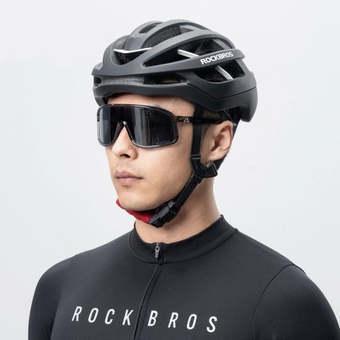 Kask rowerowy Rockbros HC-58BK-L 58-61 cm - czarno-szary