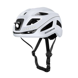 Kask rowerowy Rockbros ZK-077 ze zintegrowanym oświetleniem wielokierunkowym 57-61 cm - biały