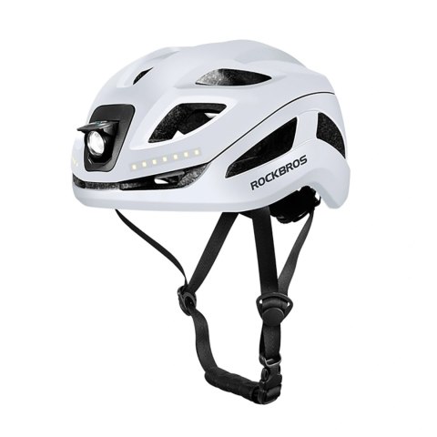 Kask rowerowy Rockbros ZK-077 ze zintegrowanym oświetleniem wielokierunkowym 57-61 cm - biały