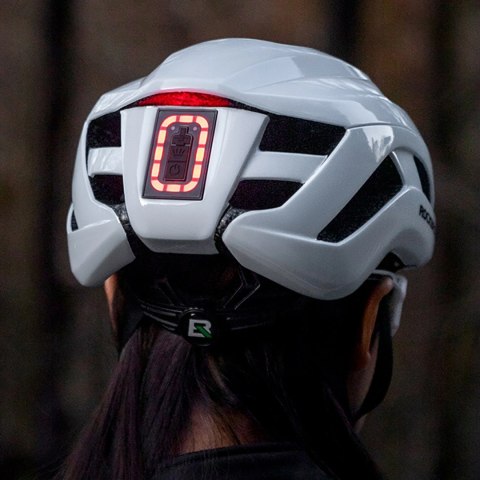 Kask rowerowy Rockbros ZK-077 ze zintegrowanym oświetleniem wielokierunkowym 57-61 cm - biały