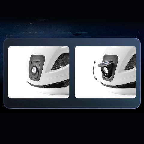 Kask rowerowy Rockbros ZK-077 ze zintegrowanym oświetleniem wielokierunkowym 57-61 cm - biały