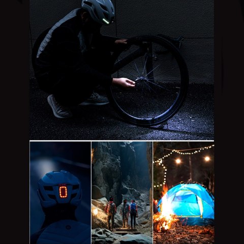 Kask rowerowy Rockbros ZK-077 ze zintegrowanym oświetleniem wielokierunkowym 57-61 cm - biały