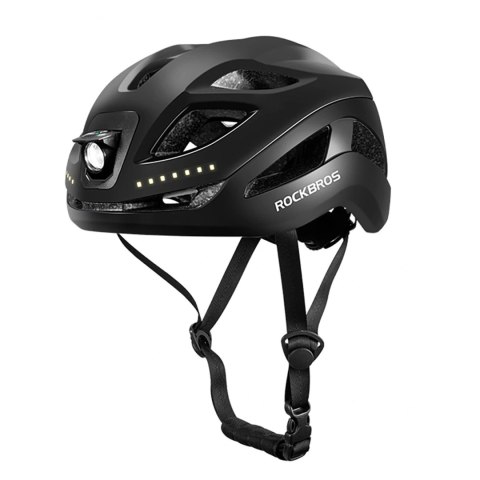 Kask rowerowy Rockbros ZK-077 ze zintegrowanym oświetleniem wielokierunkowym 57-61 cm - czarny
