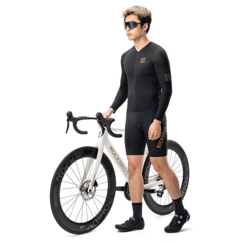 Koszulka rowerowa Rockbros YDCX008 Diamond z długim rękawem rozmiar XL - czarny