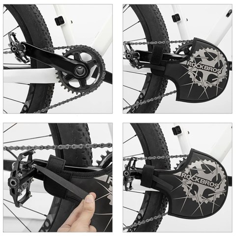 Osłona transportowa na mechanizm korbowy Rockbros D76 - czarno-szara