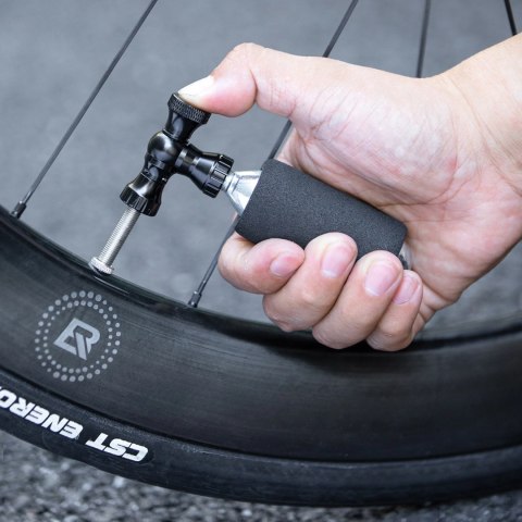 Pompka CO₂ Rockbros głowica zawór ze stopu aluminium bez naboju kompatybilna z Presta/Schrader - czarna