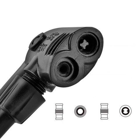 Pompka podłogowa Rockbros GP6532B z manometrem - czarno-pomarańczowa