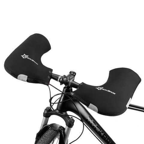 Rękawiczki ocieplane na kierownicę Rockbros D16-B wiatroodporne wodoodporne kompatybilne z motocyklem - czarne