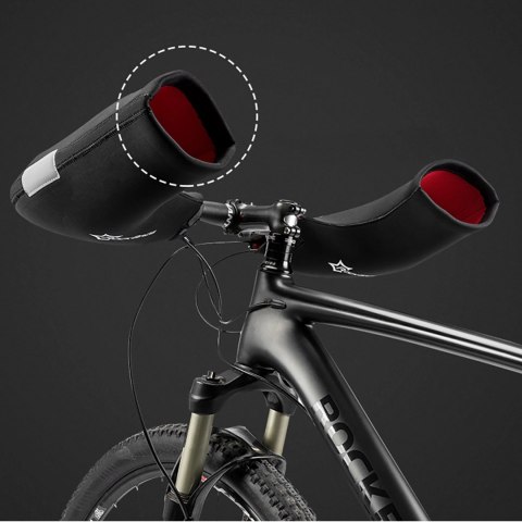 Rękawiczki ocieplane na kierownicę Rockbros D16-B wiatroodporne wodoodporne kompatybilne z motocyklem - czarne