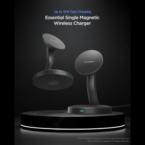 SPIGEN EF151MS ESSENTIAL MAGNETIC MAGSAFE WIRELESS CHARGER 15W BLACK
