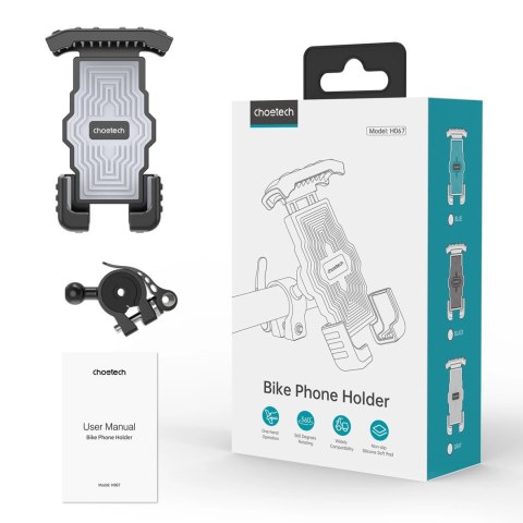 Uchwyt Choetech H067 do telefonu rowerowy regulowany - szary