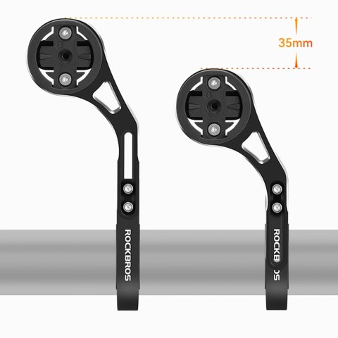 Uchwyt rowerowy 2w1 Rockbros FK-301 na kierownicę do licznika/nawigacji i kamerki/oświetlenia - czarny