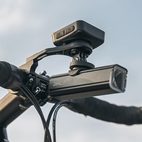 Uchwyt rowerowy 2w1 Rockbros FK-301 na kierownicę do licznika/nawigacji i kamerki/oświetlenia - czarny