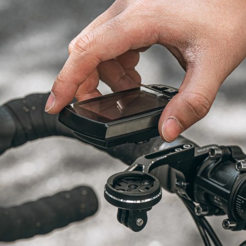 Uchwyt rowerowy 2w1 Rockbros FK-301 na kierownicę do licznika/nawigacji i kamerki/oświetlenia - czarny