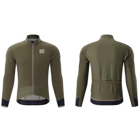 Kurtka rowerowa Rockbros YDWT014 zimowa polarowa dwuwarstwowa rozmiar 2XL - zielony