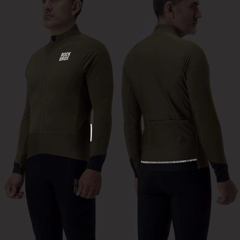Kurtka rowerowa Rockbros YDWT014 zimowa polarowa dwuwarstwowa rozmiar 2XL - zielony