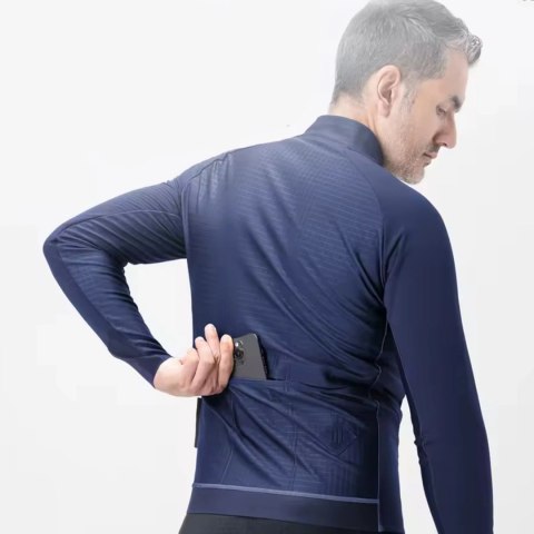 Kurtka rowerowa Rockbros YDWT014 zimowa polarowa dwuwarstwowa rozmiar L - niebieski