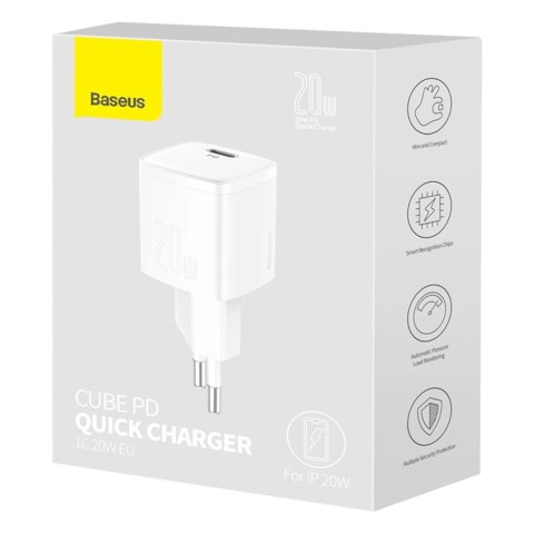 Ładowarka sieciowa Baseus Cube 20W PD USB-C - biała