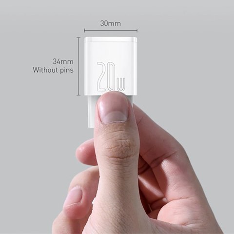 Ładowarka sieciowa Baseus Cube 20W PD USB-C - biała