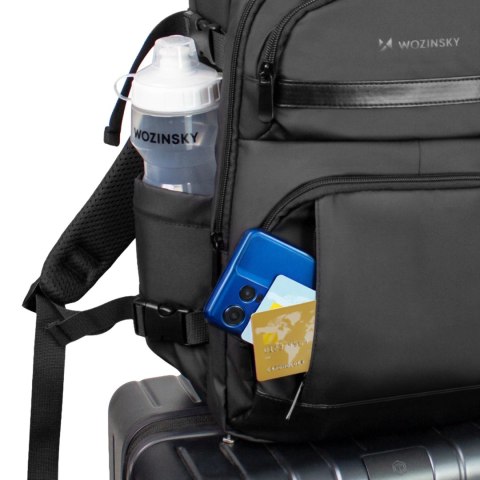 Plecak Wozinsky WPW-20L z kieszenią na laptopa podróżny 40x20x25 cm do luku bagażowego - czarny