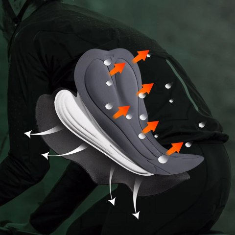 Spodnie rowerowe z szelkami Rockbros YDCK012-1 długie nogawki polarowe z pieluchą Rozmiar 3XL - czarny