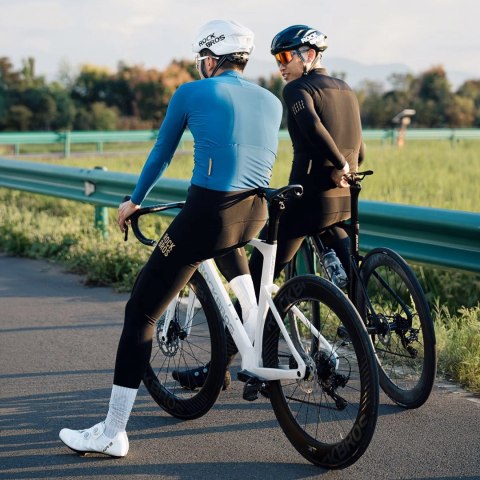 Spodnie rowerowe z szelkami Rockbros YDCK012-1 długie nogawki polarowe z pieluchą Rozmiar 3XL - czarny