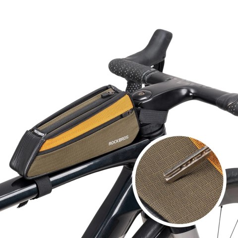 Torba rowerowa Rockbros 088 na górną rórę ramy 0,25L - zielono-pomarańczowa