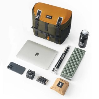 Torba rowerowa Rockbros W019 na kierownicę 13,5-24L - zielono-pomarańczowa