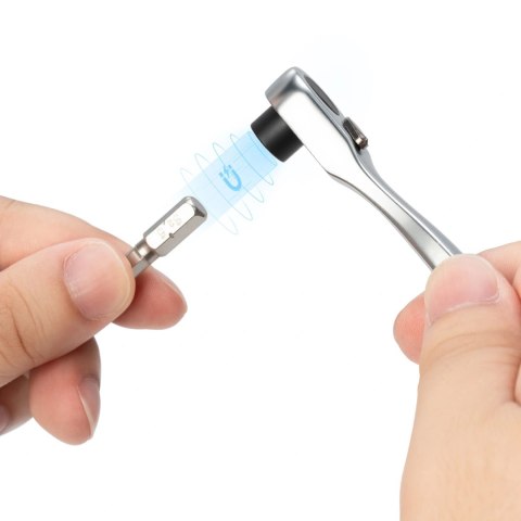 Zestaw narzędzi rowerowych Rockbros multitool z pompką na naboje CO2 i kluczem grzechotkowym - czarny