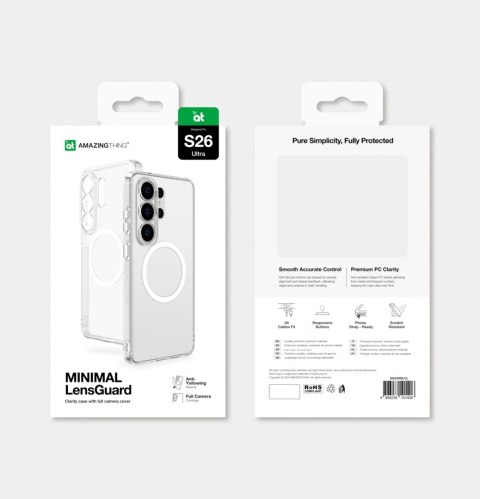 AMAZINGTHNGMininal MagLens Case S26 Ultra Transparent