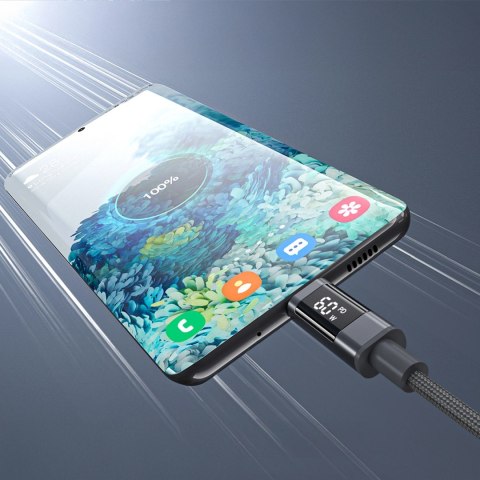 PD60W USB-C to USB-C Digital Display 1.2m Nylon Cable - black