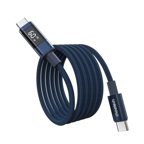PD60W USB-C to USB-C Digital Display 1.2m Nylon Cable - blue