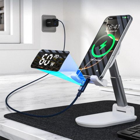 PD60W USB-C to USB-C Digital Display 1.2m Nylon Cable - blue