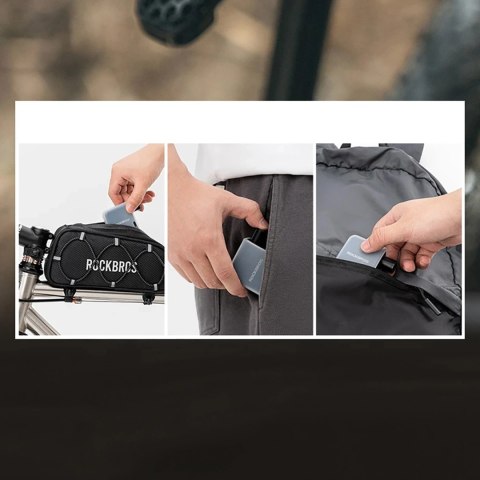 Pompka elektryczna mini Rockbros 42320008001 rowerowa do zaworów Schrader / Presta 100PSI - czarna