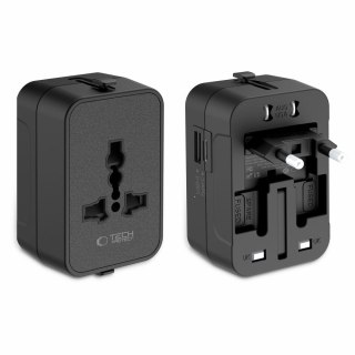 TECH-PROTECT TA300 TRAVEL ADAPTER EU / UK / US / AU BLACK