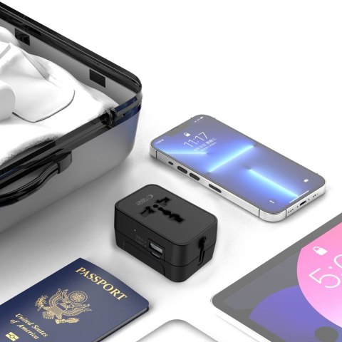 TECH-PROTECT TA300 TRAVEL ADAPTER EU / UK / US / AU BLACK