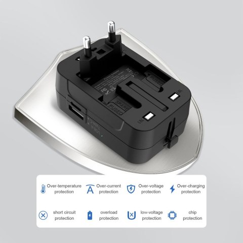 TECH-PROTECT TA300 TRAVEL ADAPTER EU / UK / US / AU BLACK