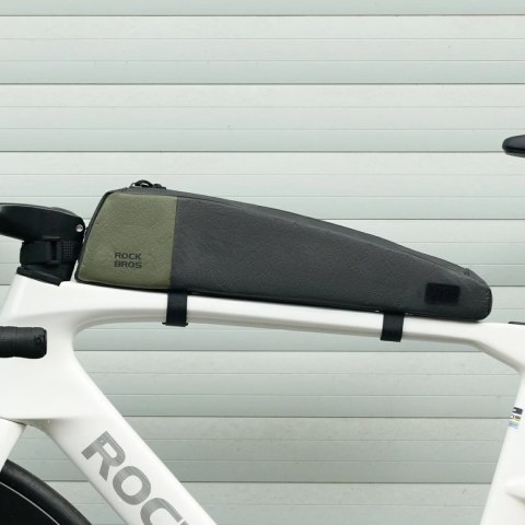 Torba rowerowa Rockbros DB005 na górną rórę ramy 0,9L - czarno-zielona