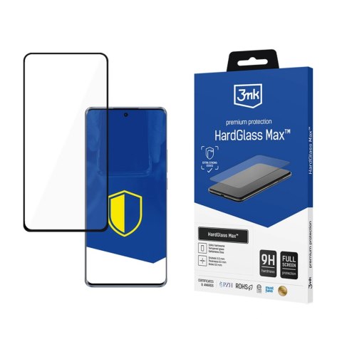 Wzmocnione szkło hartowane na cały ekran 3mk HardGlass Max Black na Oppo Reno 10 (CPH2531) / Pro