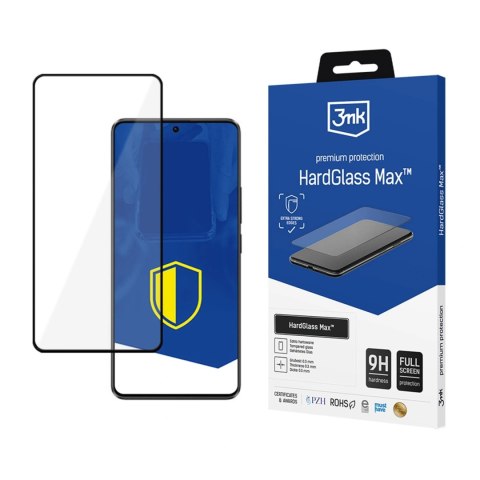 Wzmocnione szkło hartowane na cały ekran 3mk HardGlass Max Black na Xiaomi Poco X6 Pro 5G