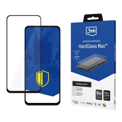 Wzmocnione szkło hartowane na cały ekran 3mk HardGlass Max Black na Xiaomi Redmi 12