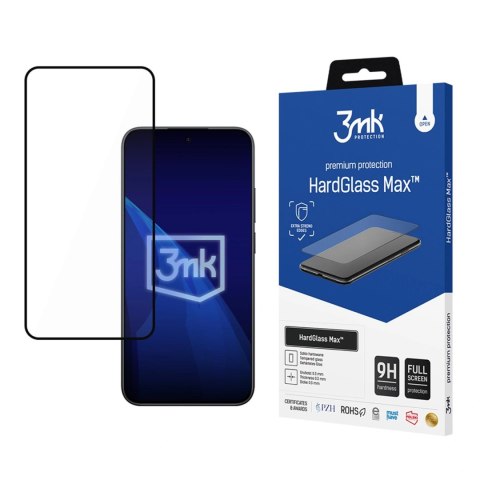 Wzmocnione szkło hartowane na cały ekran 3mk HardGlass Max Black na Xiaomi Redmi Note 15 Pro 5G