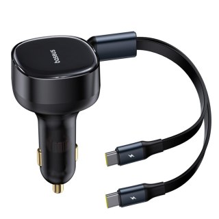 Baseus Enjoyment Retractable 2-in-1 Car Charger C+C 33W Cluster Black