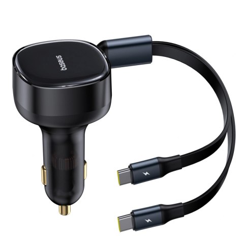 Baseus Enjoyment Retractable 2-in-1 Car Charger C+C 33W Cluster Black