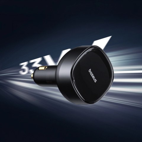 Baseus Enjoyment Retractable 2-in-1 Car Charger C+C 33W Cluster Black