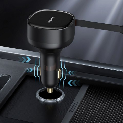 Baseus Enjoyment Retractable 2-in-1 Car Charger C+C 33W Cluster Black