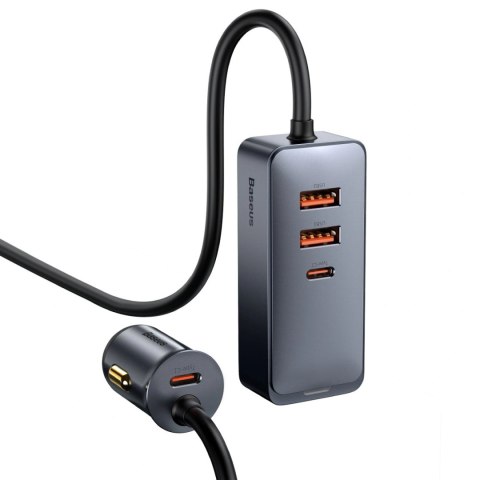 Baseus Share Together PPS Multi-port Fast charge Car Charger with Extension Cord 2U+2C 120W Space Grey