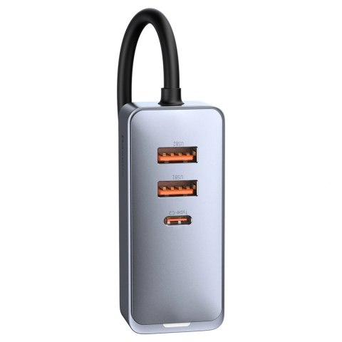 Baseus Share Together PPS Multi-port Fast charge Car Charger with Extension Cord 2U+2C 120W Space Grey