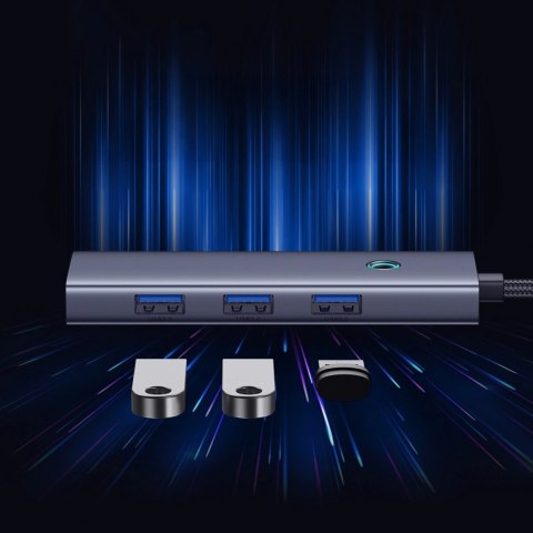 Baseus UltraJoy Series 5-Port HUB Docking Station Space Grey?Type-C to HDMI4K@30Hz*1+USB 3.0*4?