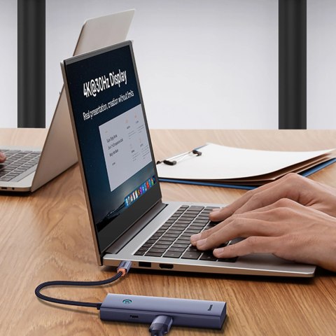 Baseus UltraJoy Series 5-Port HUB Docking Station Space Grey?Type-C to HDMI4K@30Hz*1+USB 3.0*4?